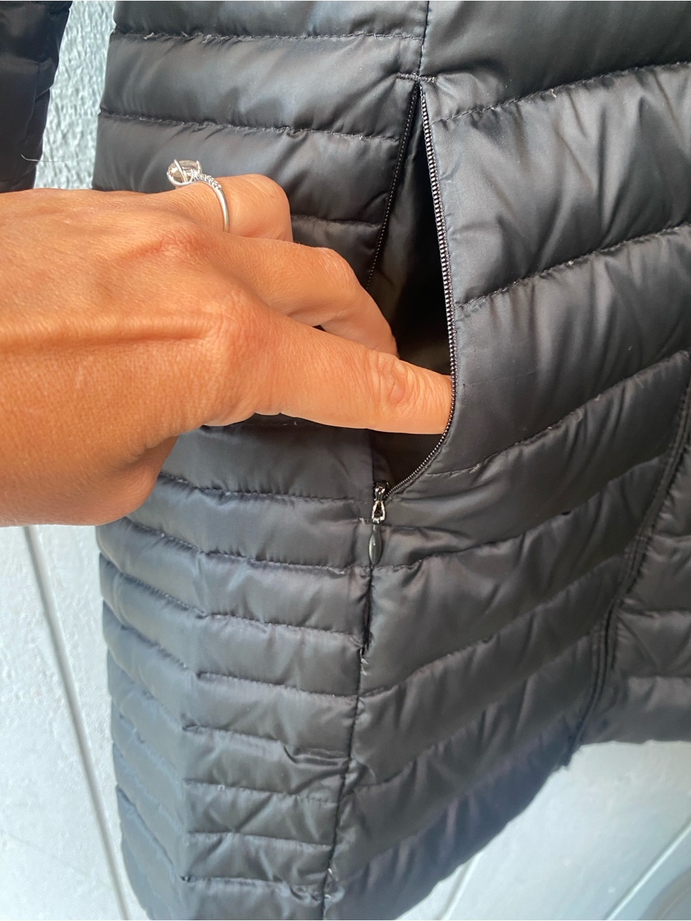 Eddie Bauer Black Long Packable Puffer Coat with Hood - Picture 5 of 8